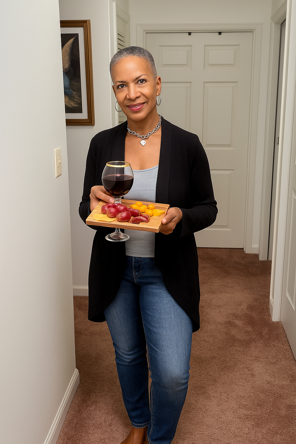 It's Always Wine O'clock - Wine Glass Charcuterie Bord - 4 pieces