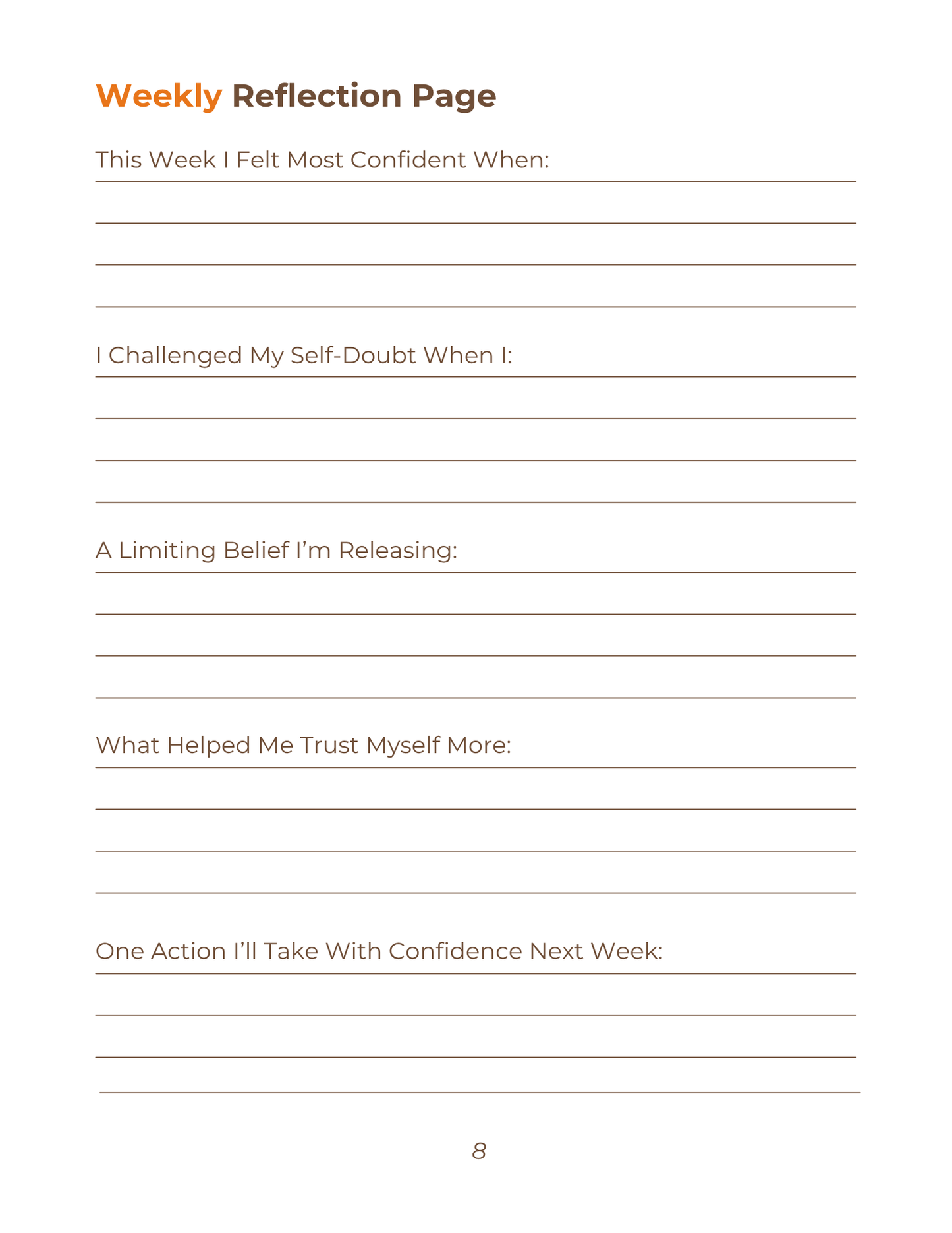 Peace & Confidence Journal