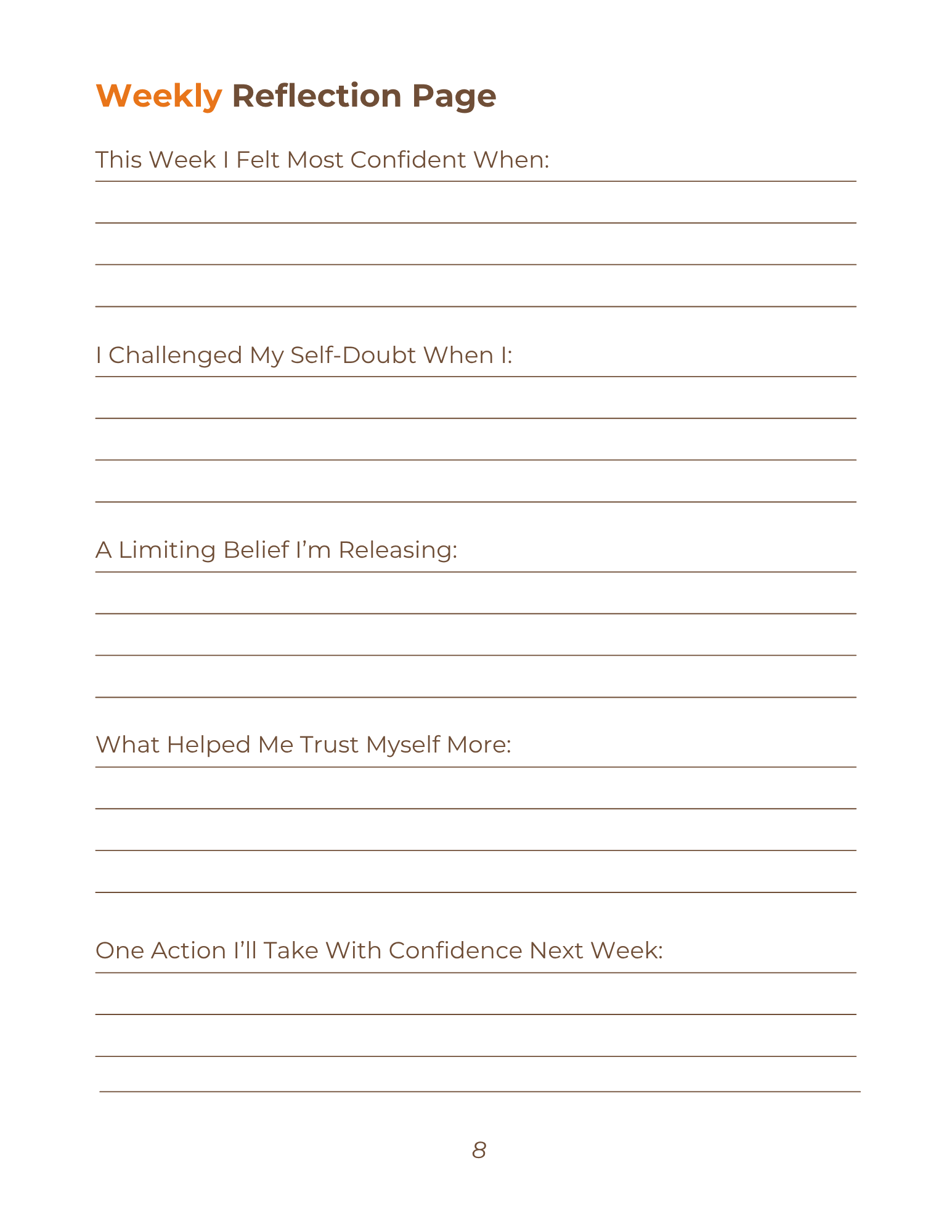 Peace & Confidence Journal
