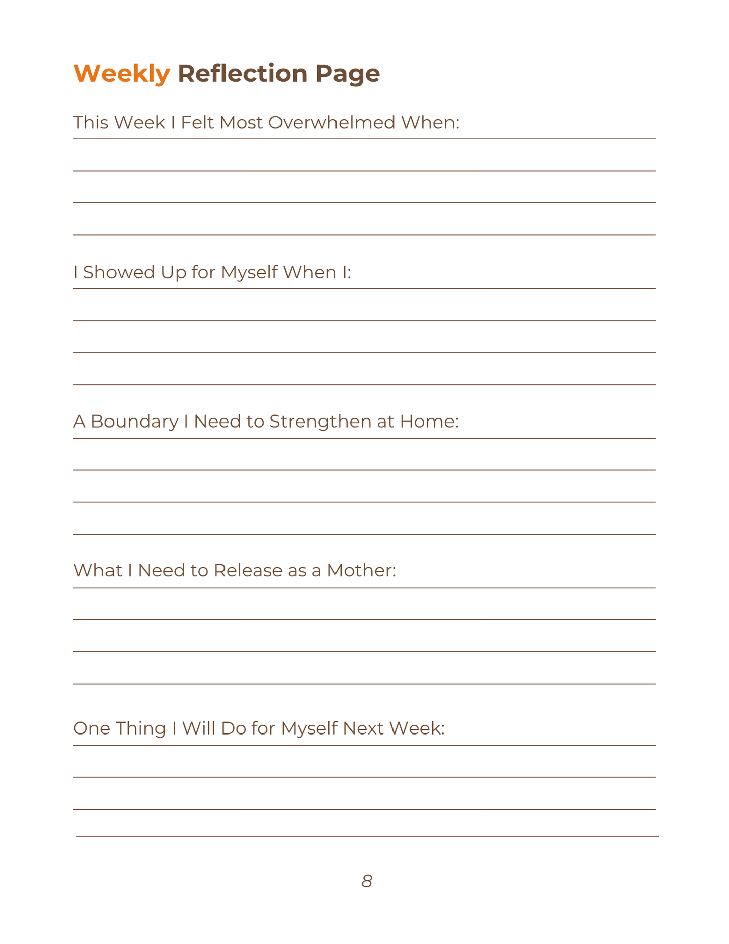 Peace & Motherhood Journal