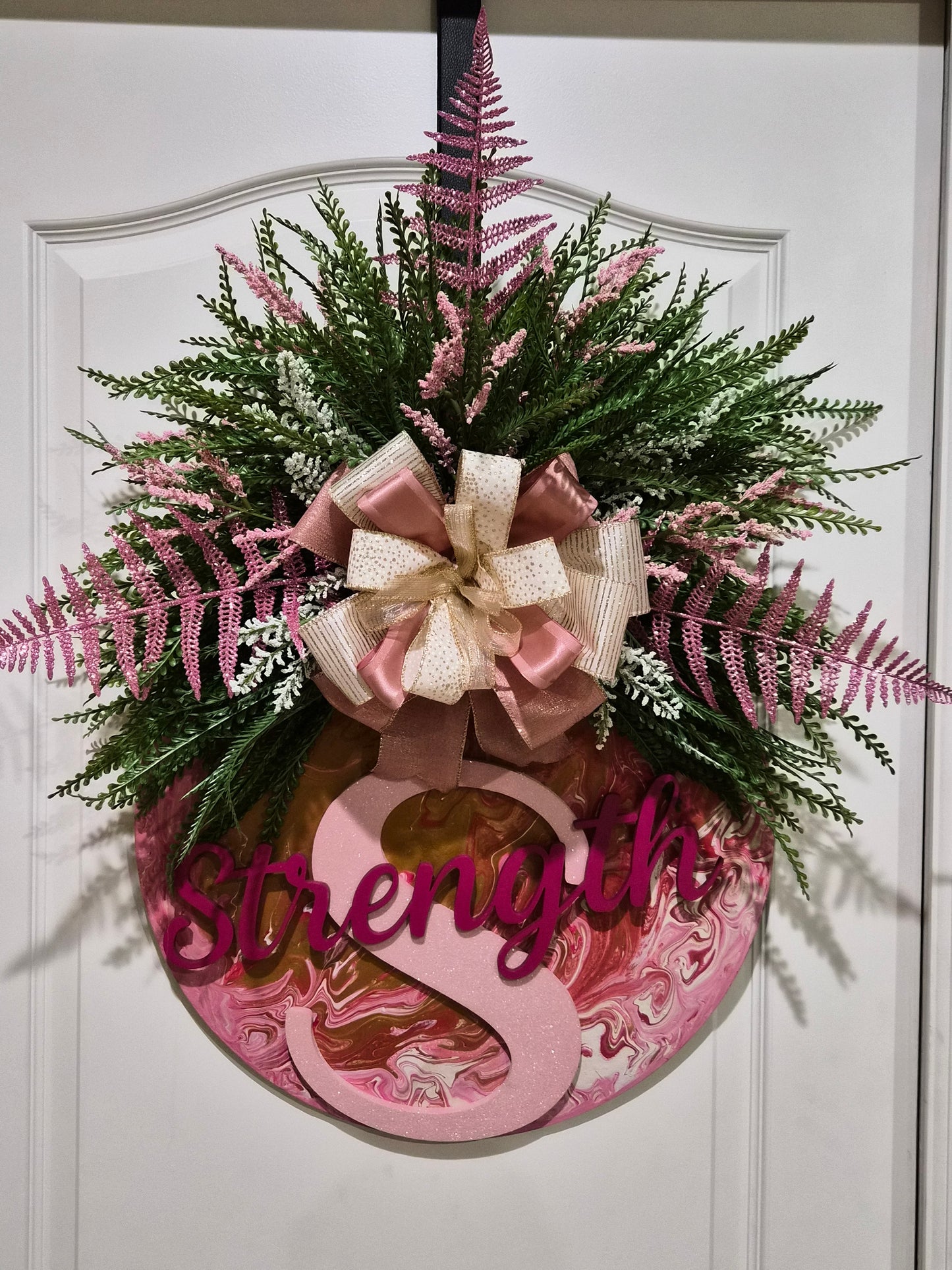 Strength Door Hanger – Pink Awareness & Elegance Edition