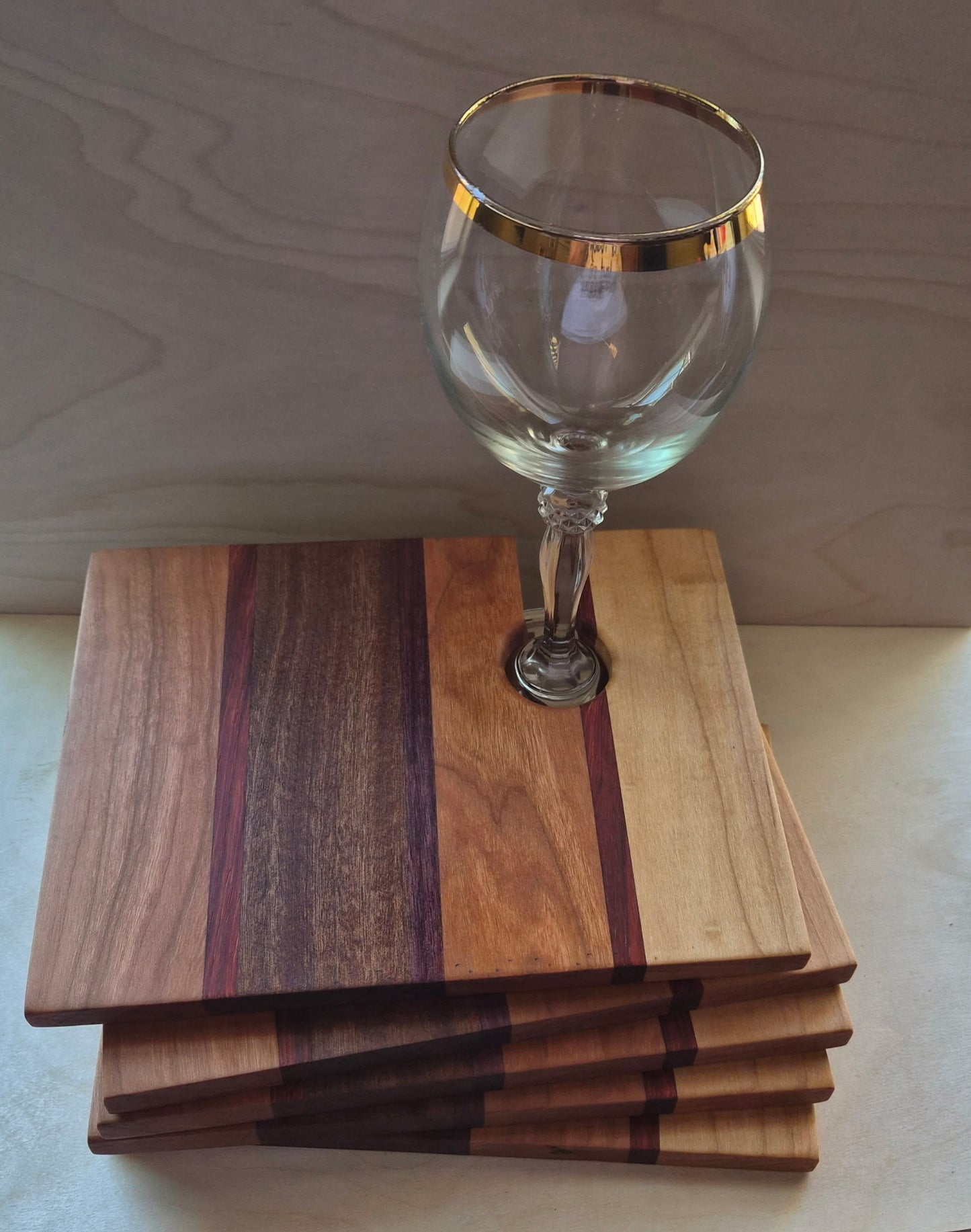 Exotic Luxe - Wine Glass Charcuterie Board Set – 4 Pieces