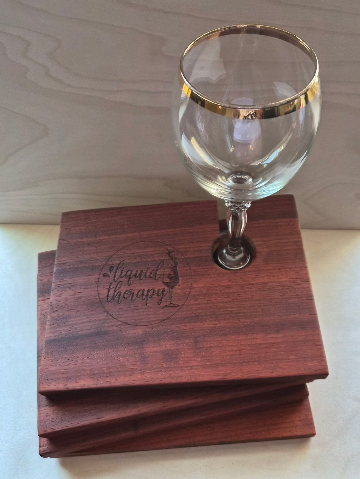 Liquid Therapy - Wine Glass Charcuterie Board Set - 4 Pieces