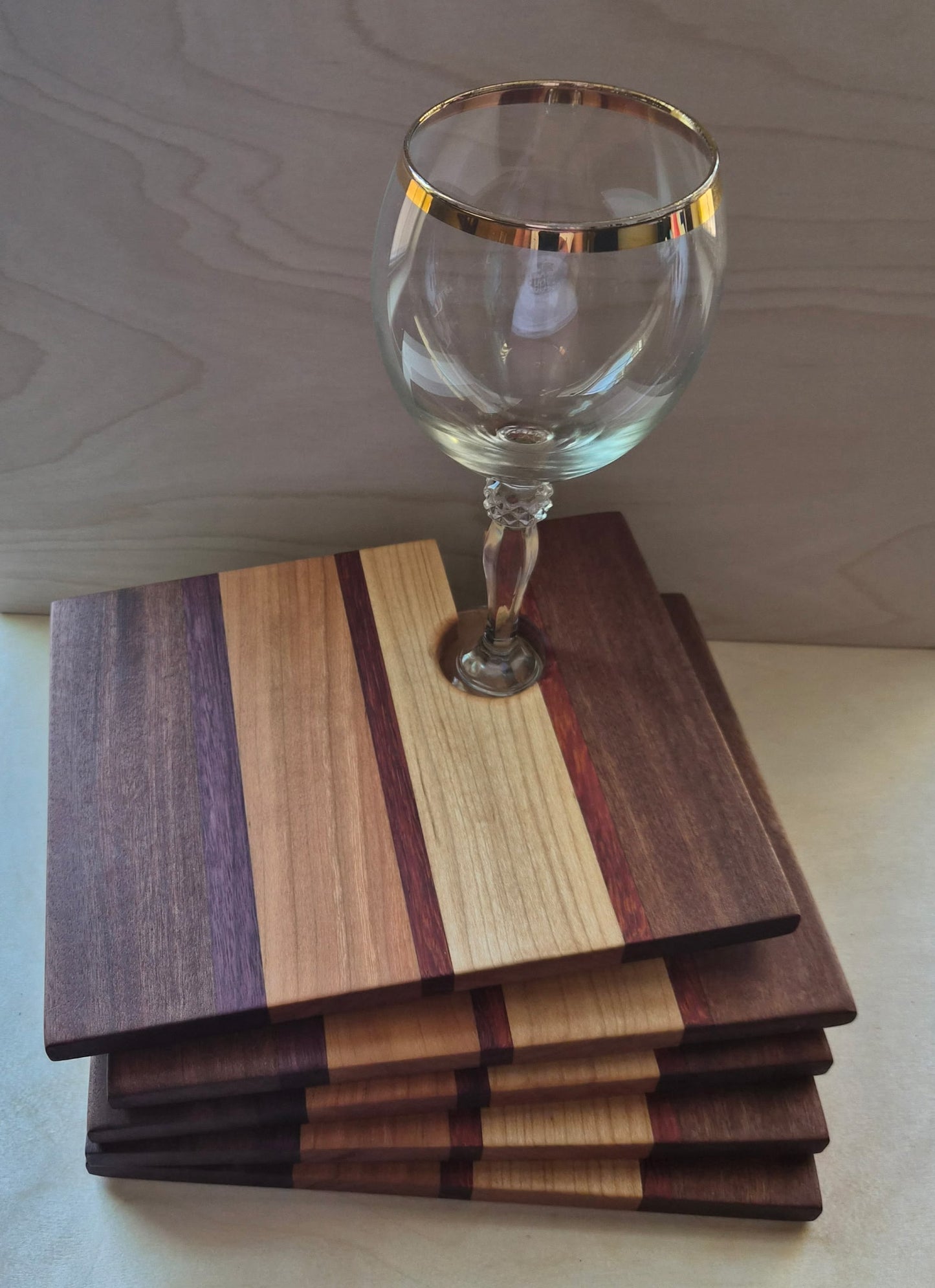 Exotic Luxe 2 - Wine Glass Charcuterie Board Set – 4 Pieces