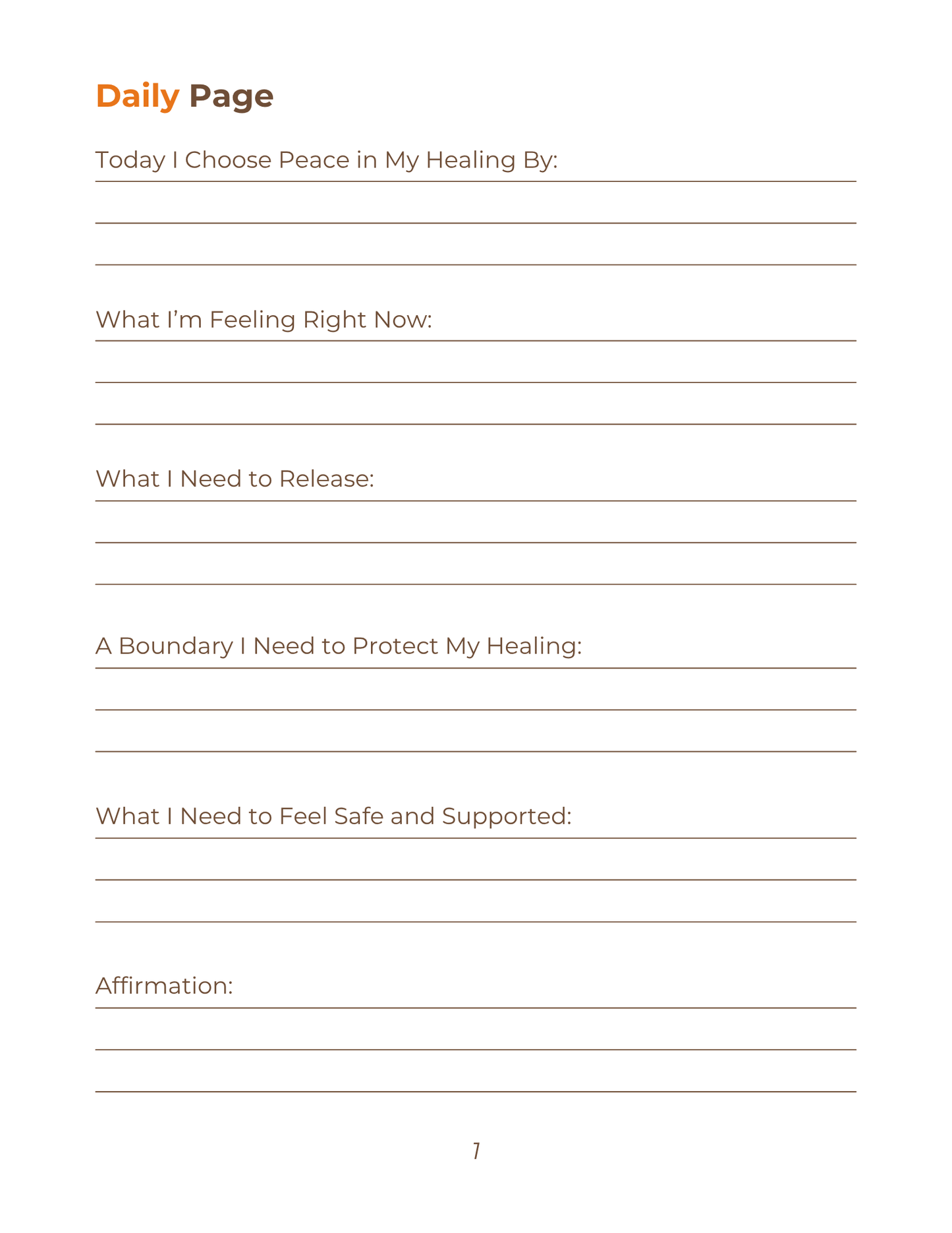 Peace & Healing Journal