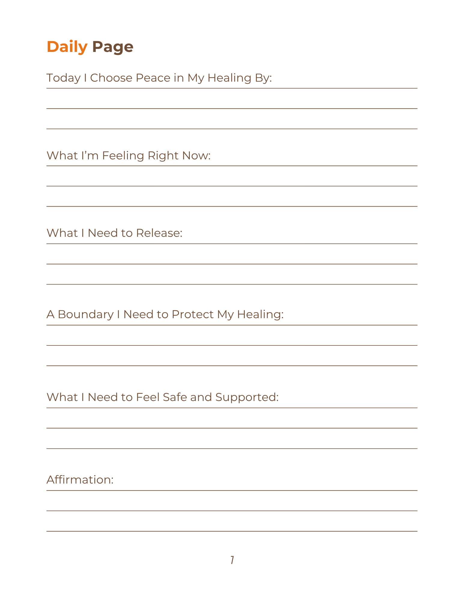 Peace & Healing Journal