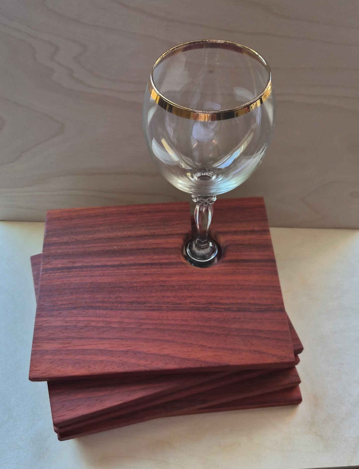 Paduk Bold - Wine Glass Charcuterie Board Set – 4 Pieces