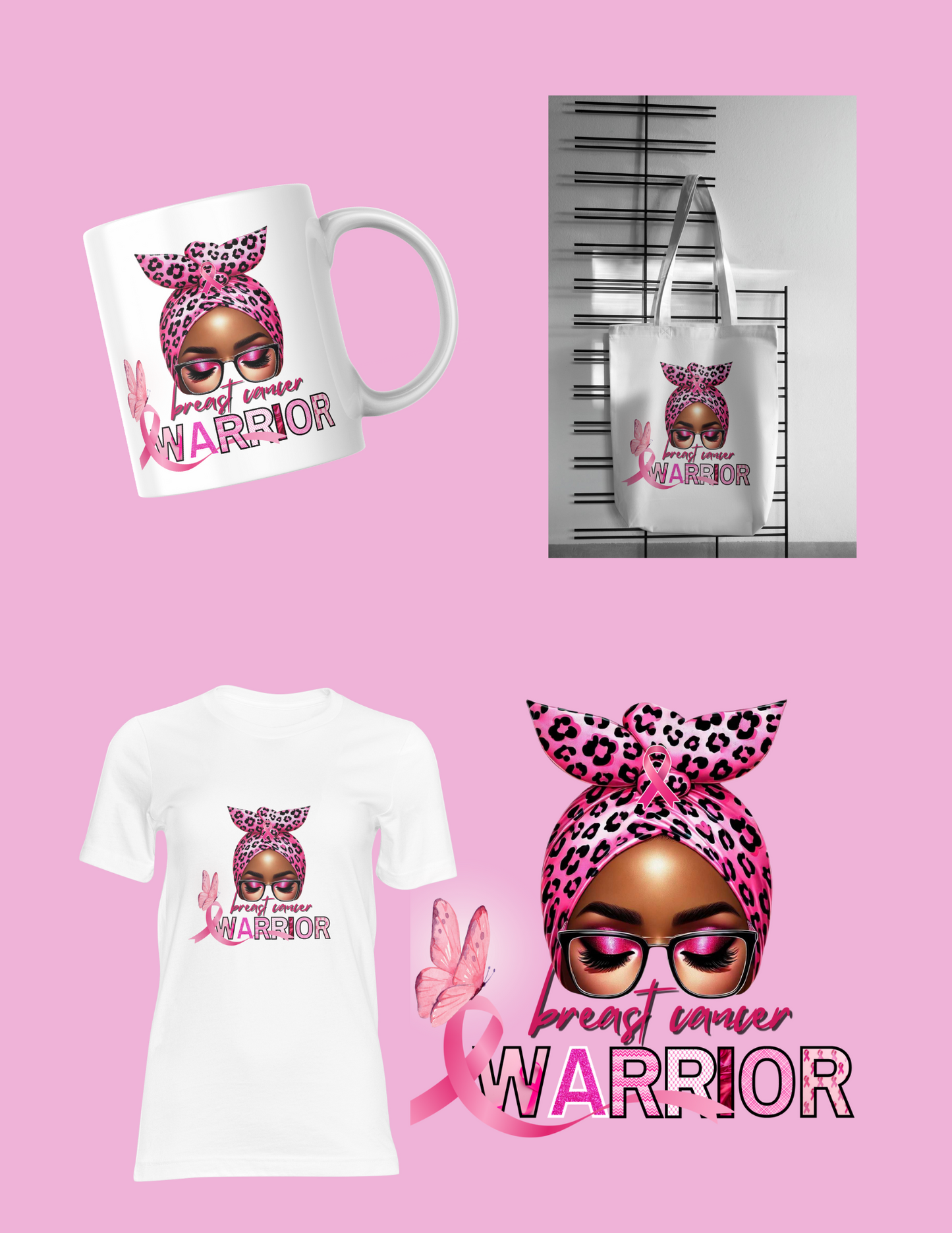 Editable Breast Cancer Warrior Digital Design