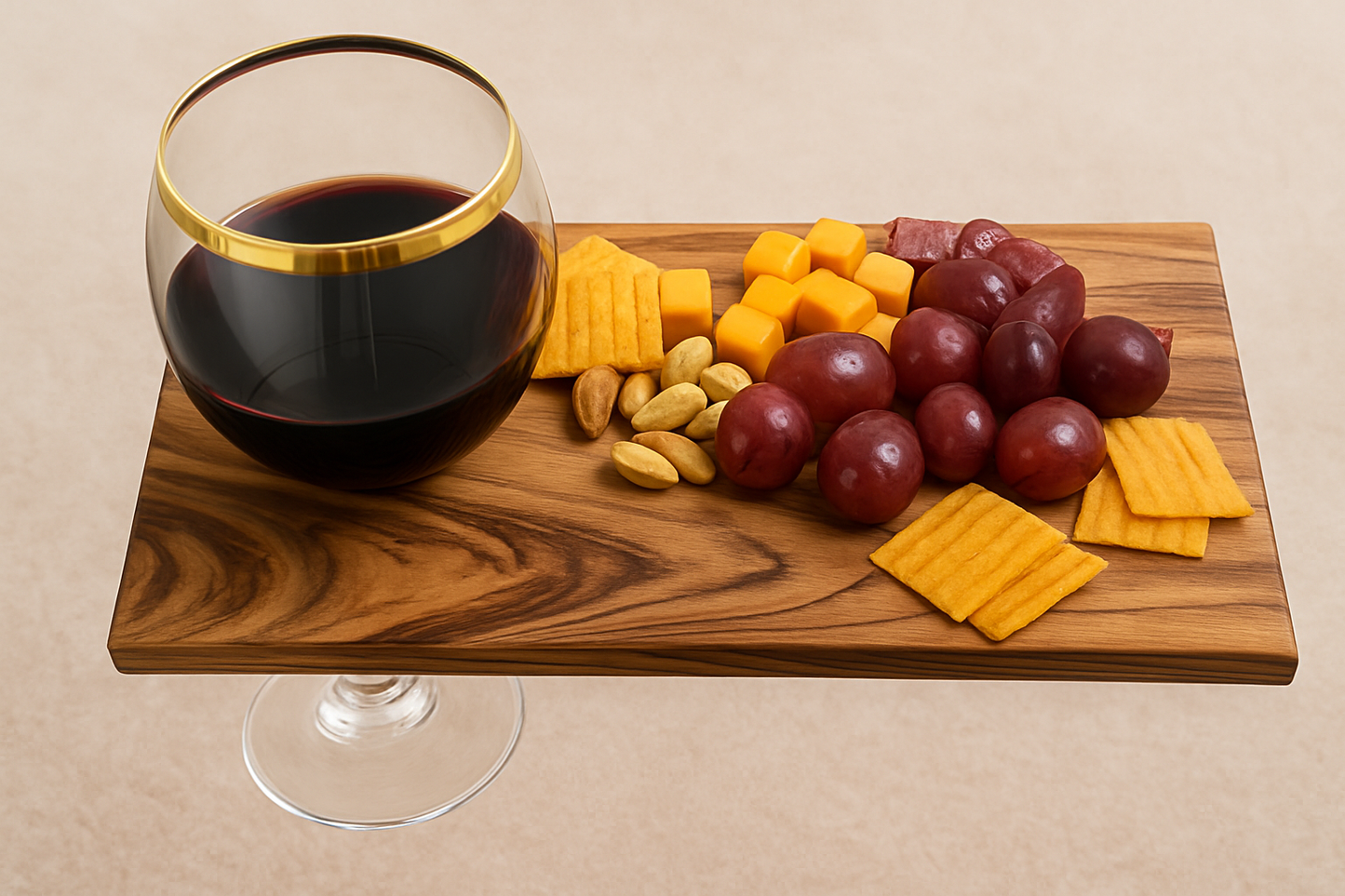 It's Always Wine O'clock - Wine Glass Charcuterie Bord - 4 pieces