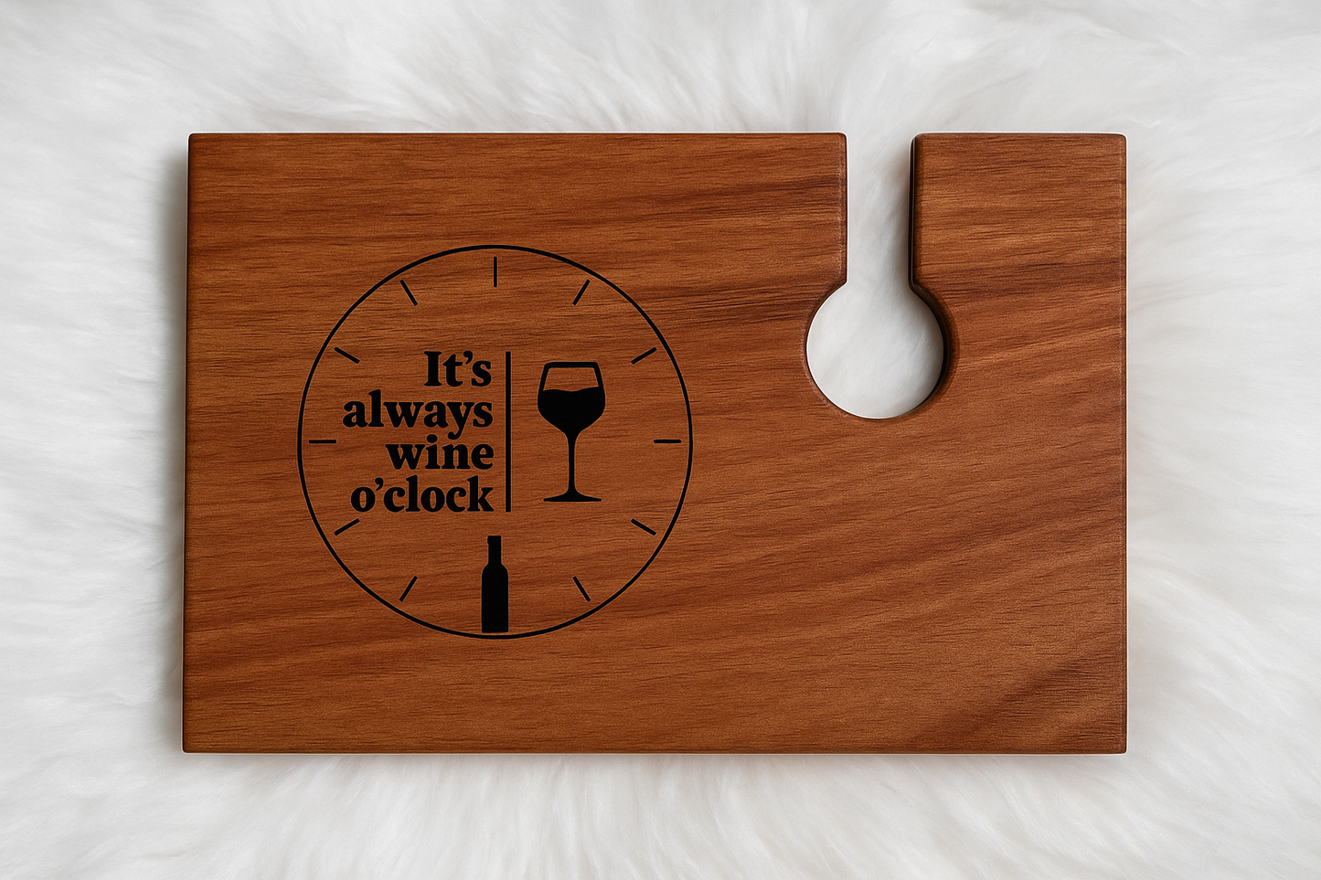 It's Always Wine O'clock - Wine Glass Charcuterie Bord - 4 pieces