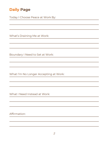Peace At Work Journal
