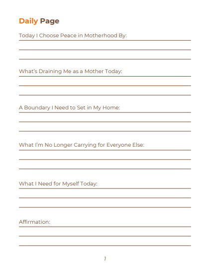 Peace & Motherhood Journal