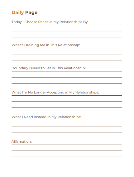 Peace in Relationships Journal